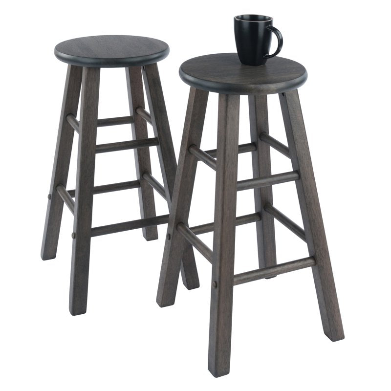 Counter Stools Set - 2-Piece Oyster Gray, 24-Inch Height