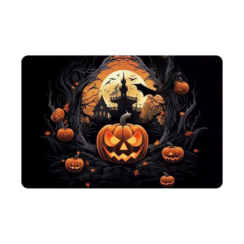 Halloween Bath Rug with Ghost & Pumpkin Design B#153 - Indoor Welcome Mat