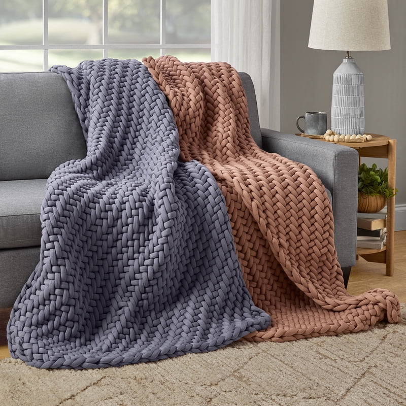 Allswell Weighted Knit Throw - Savanna Taupe, 12 lbs, Cozy Relaxation