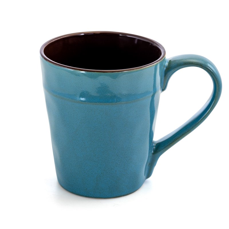 Sea Glass 16-Piece Turquoise Stoneware Dinnerware Set