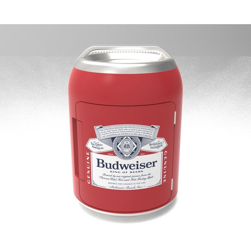 Portable 6-Can Mini Cooler - Budweiser Beverage Shaped - Red