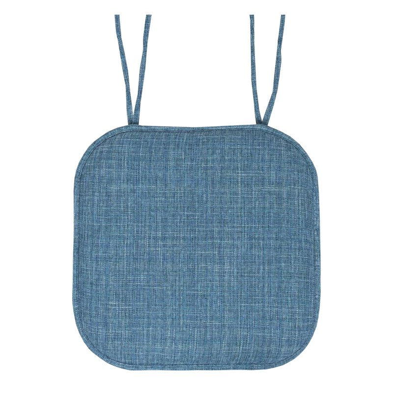 Memory Foam Non-Slip Chair Cushion Pad with Ties - 2-Pack Blue Multi