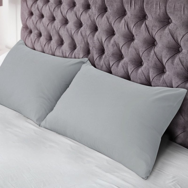 Microfiber Pillowcases 2-Pack - Standard Light Grey Bedding Set