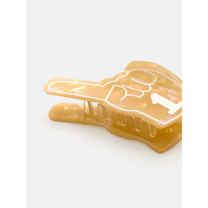 Number 1 Foamfinger Acrylic Hair Claw - Orange, Stylish Hair Accessory