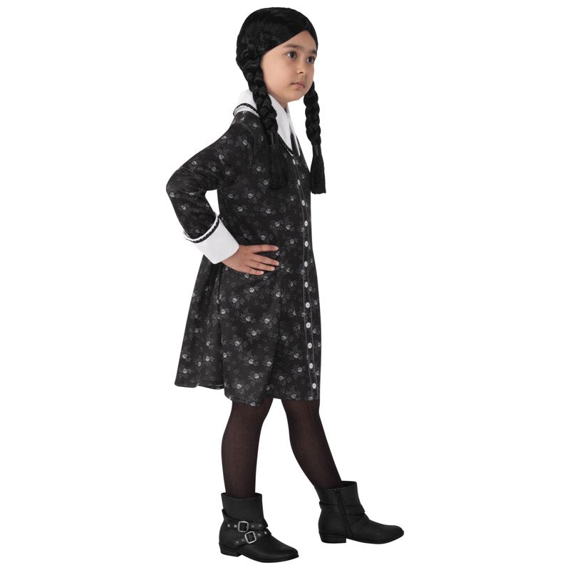 Kids Wednesday Addams Classic Costume M - Girls Halloween Dress Up