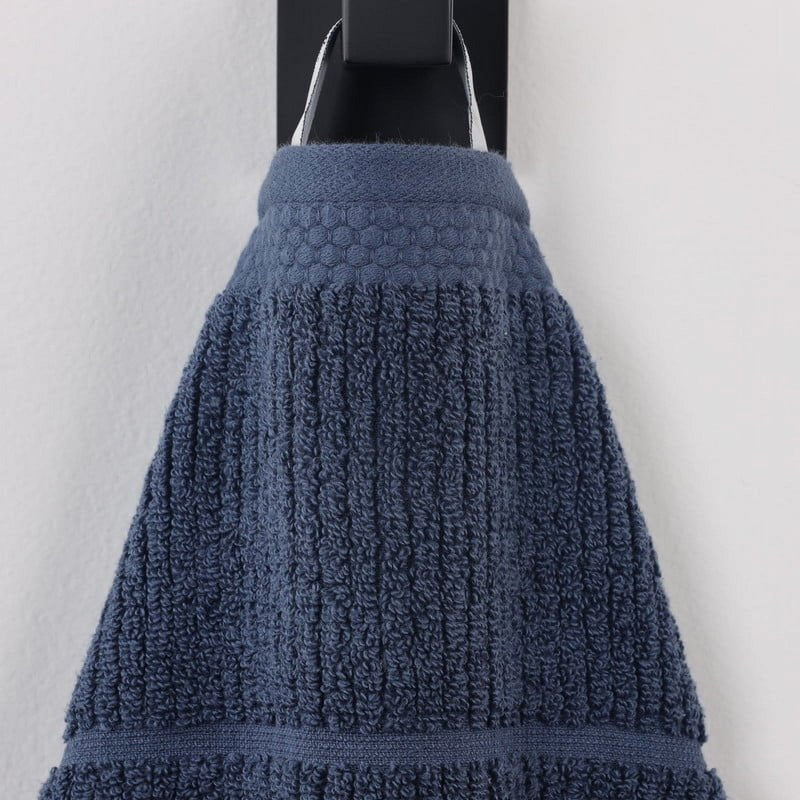 Navy Blue 2 Pack Bath Towels - Medium Weight Ribbed Cotton Towels - Superior Milo
