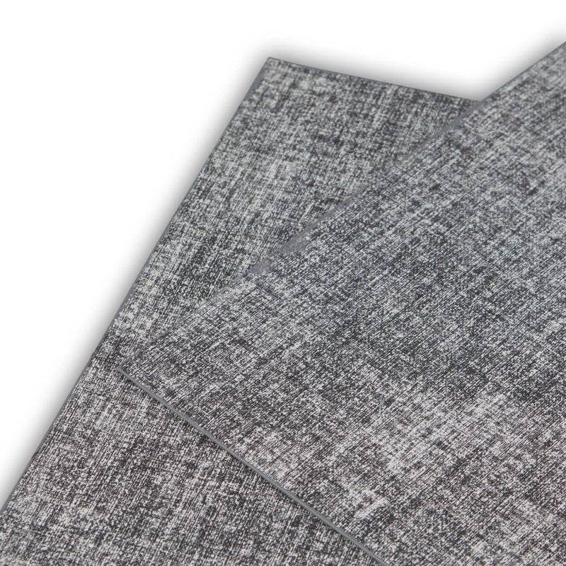 Textured Faux Leather Placemats - Set of 4, Reversible, Non-Slip, 12x18 in - Black