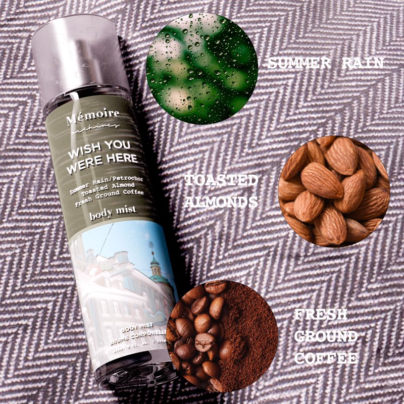 Wish You Were Here Body Mist for Women - 8 fl oz Warm Coffee & Almond Scent
