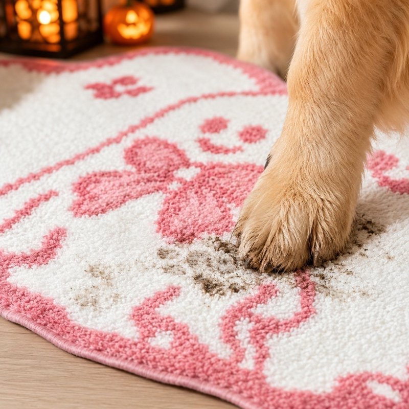 Halloween Ghost Door Mat 24x16 Inch Non-Slip Entryway Rug - Black+White Ghost Variation