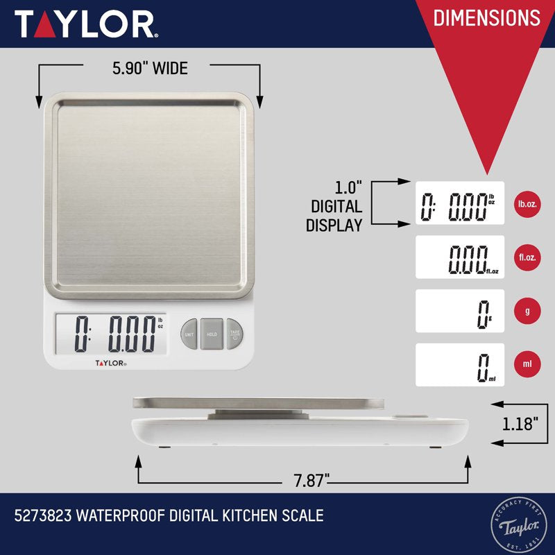 Digital Kitchen Scale with Stainless Steel Tray - 11lb Capacity