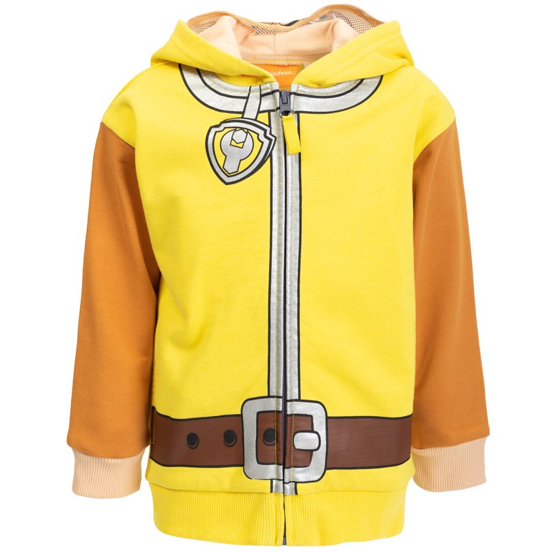 Paw Patrol Rubble Toddler Boys Fleece Zip-Up Hoodie - Size 7-8