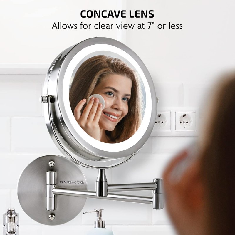 Wall Mounted LED Makeup Mirror - Double Sided Magnifying Vanity Mirror