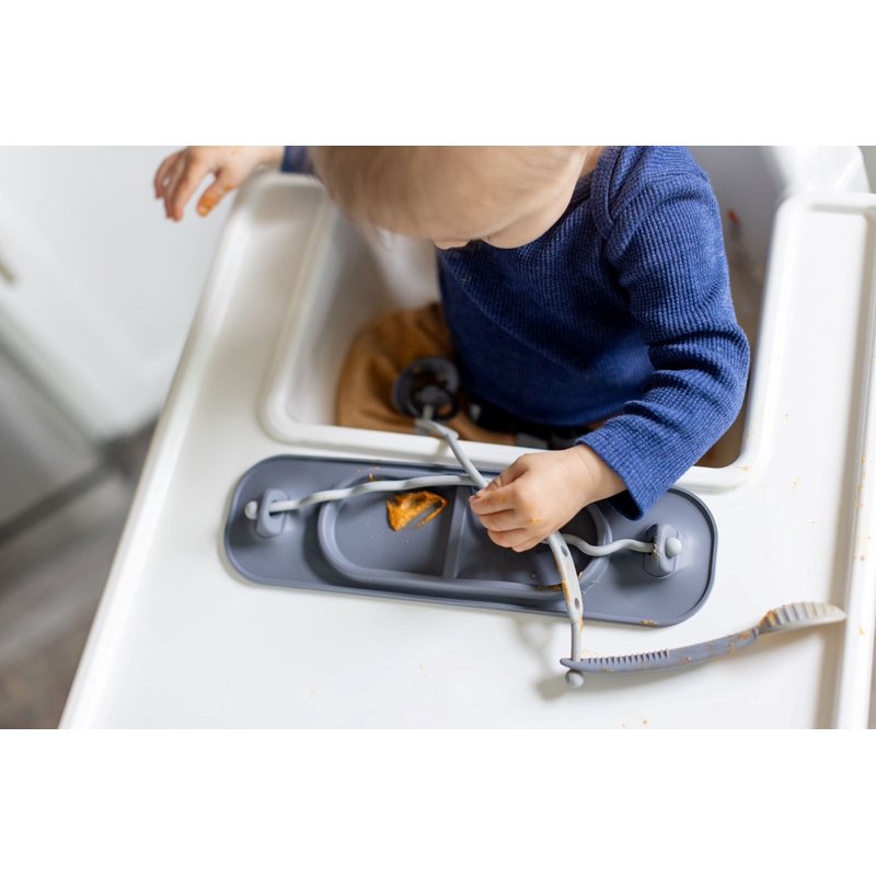 Silicone Mini Mat with Utensils & Toy Straps for Infants