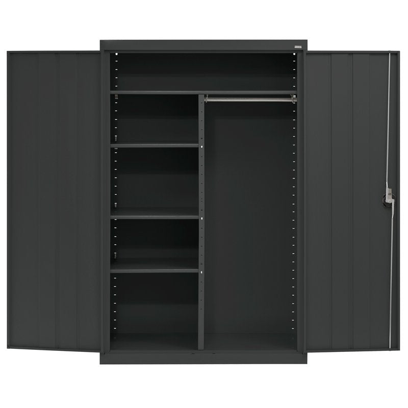 Full Height Steel Combination Storage Cabinet - 72" Black