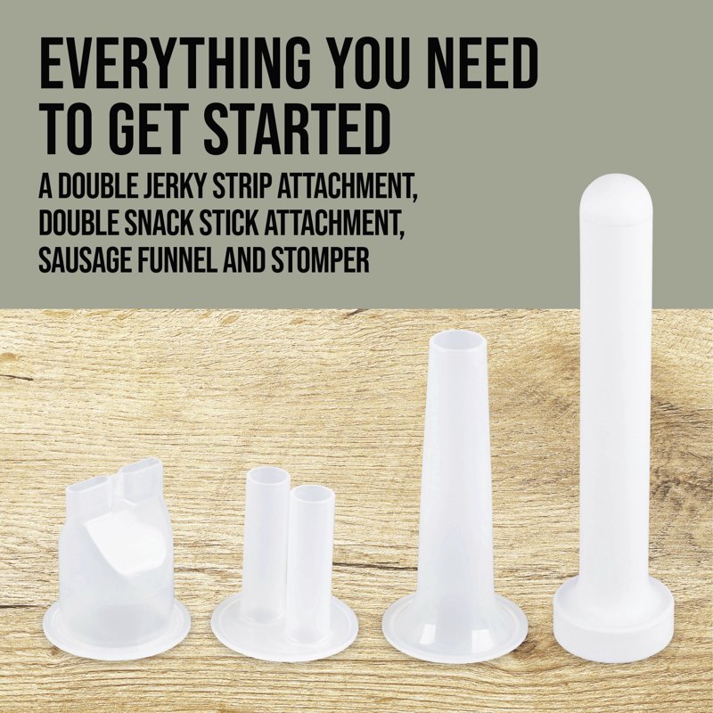 Jerky Gun Kit with 5 Piece Accessory Set - 1lb Capacity Meat Press