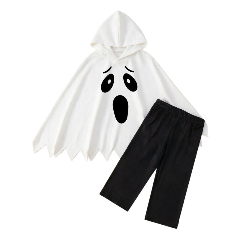 White Boys Halloween Outfit Sets for 3-4 Years - Comfortable Casual 2-Piece Set