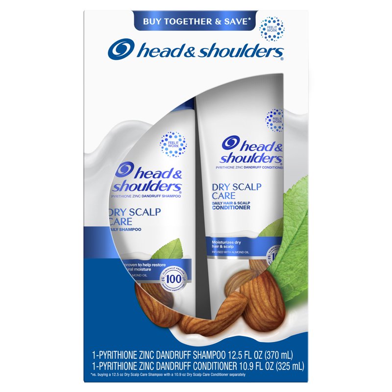 Anti-Dandruff Shampoo and Conditioner Set with Almond Oil for Dry Scalp