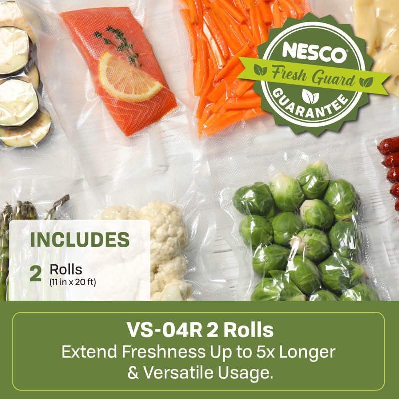 Vacuum Sealer Bag Rolls - 11" x 20' BPA-Free, 2-Pack