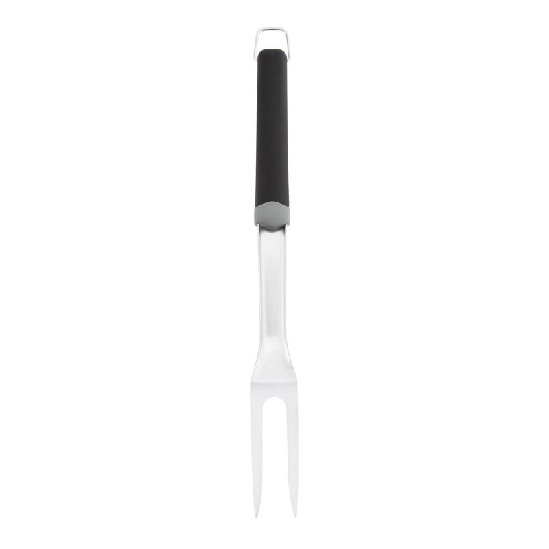 Stainless Steel Grilling Fork with Ergonomic Handle - Black & Gray