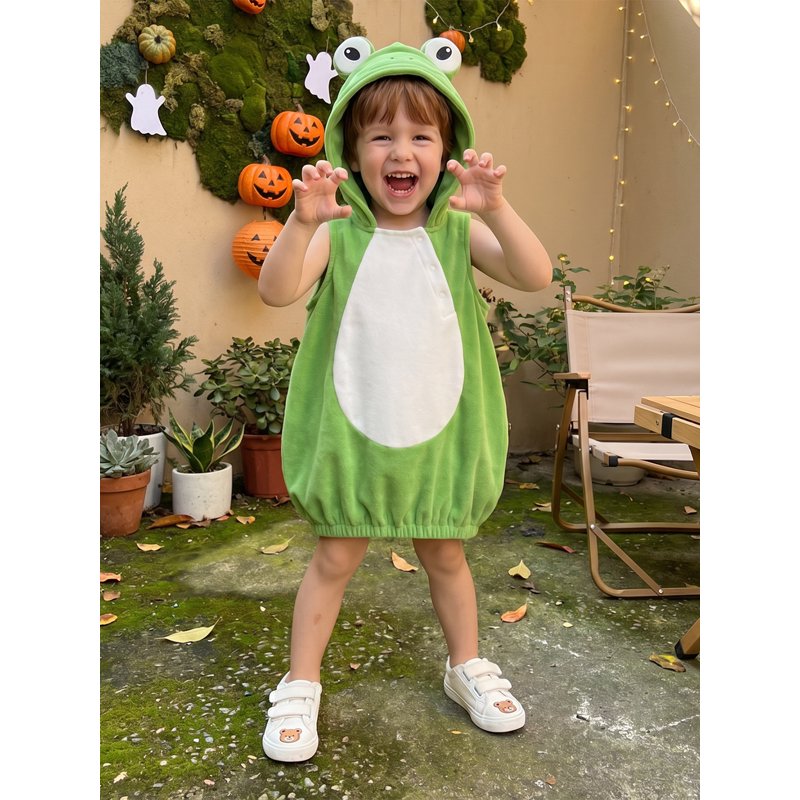 Toddler Baby Frog Costume - Green Frog Sleeveless Animal Cosplay Outfit 18-24 Months