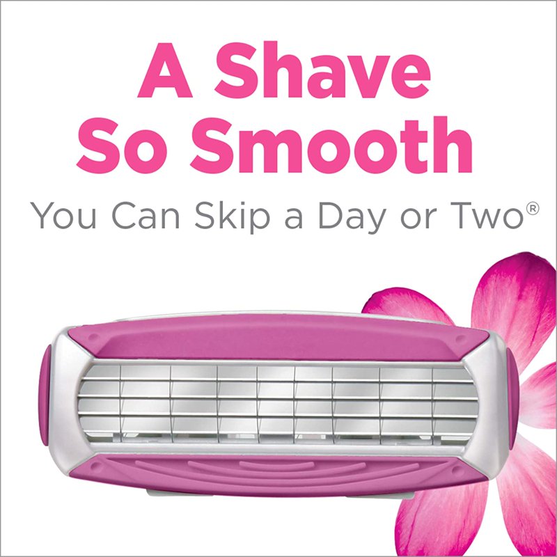 4-Blade Women's Razor Refills with Moisturizing Aloe Strip - 12 Count