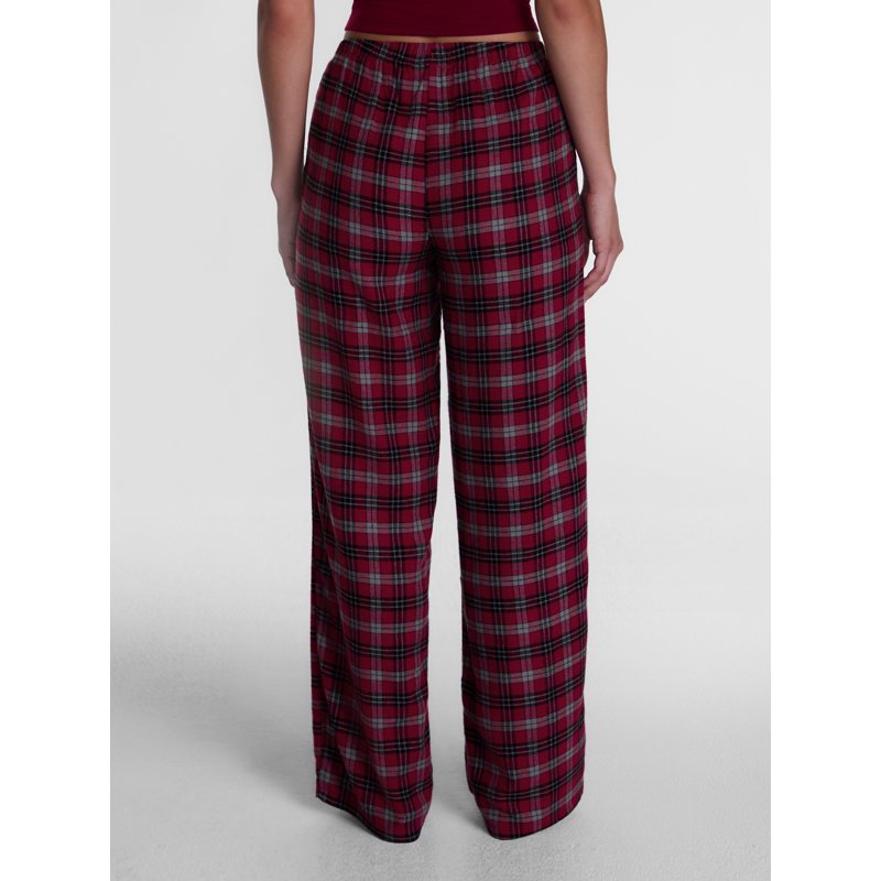 Peanuts Women's Sleep Pants Rumba Red 3X Plaid Lounge Bottoms