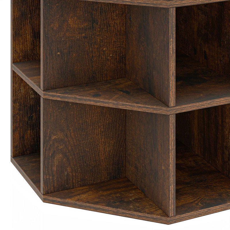 5-Tier Corner Shelf with USB Ports - Multi-Functional Bookcase
