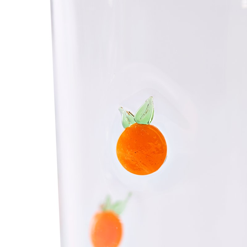 16 oz Glass Tumbler Sipper with Lid & Straw - Orange