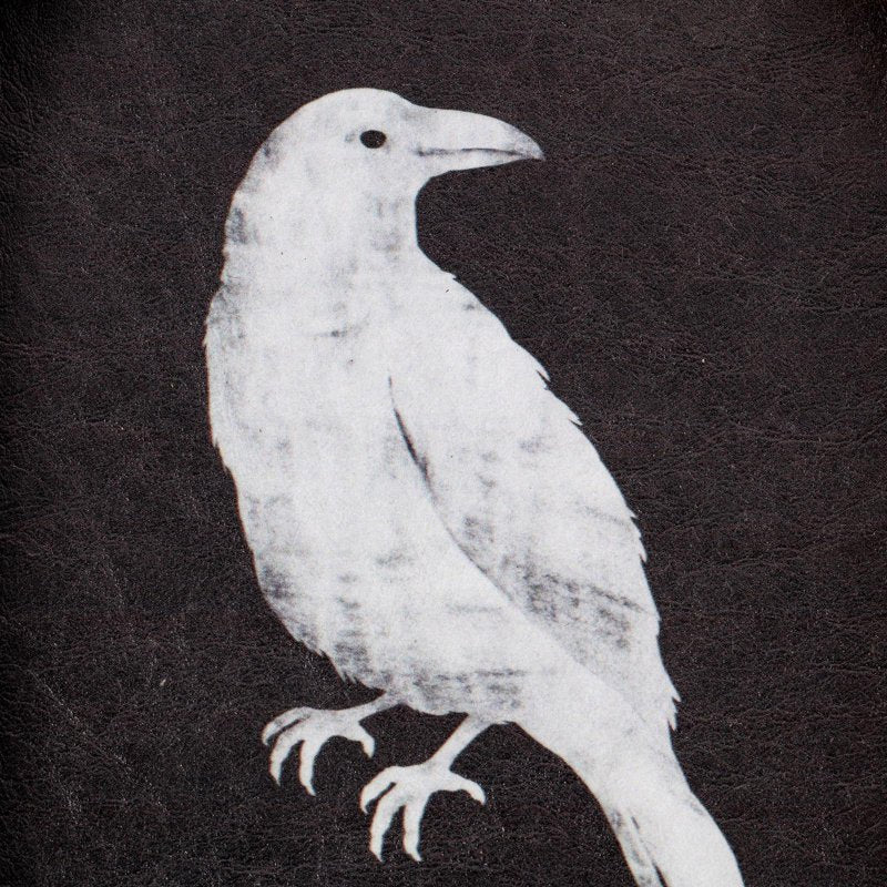 Halloween Bird Wall Art - Black & White Crow Antique Gold Frame 8x10