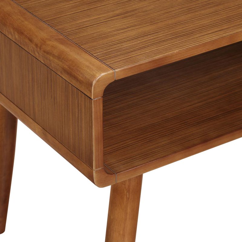 Alborg End Table - Rich Walnut Finish with Open Cubby