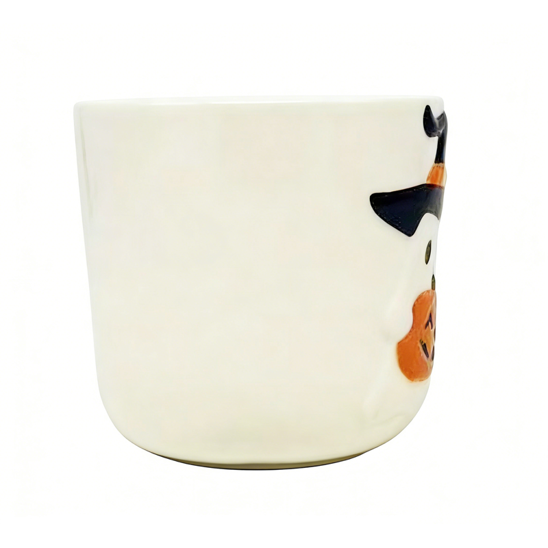 Halloween Ghost Stoneware Mug Set - 2-Pack, 14.88 oz, Cute Embossed Design - Variation 2
