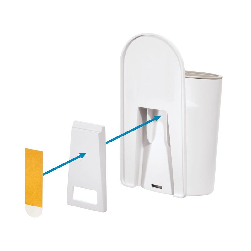 Self-Adhesive Bathroom Tumbler with Divided Sections for Toothbrushes and Essentials