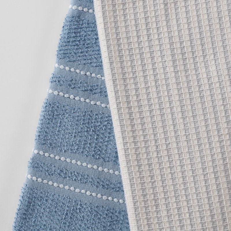 Blue Cotton Kitchen Towel Set - Soft & Absorbent, 2-Pack