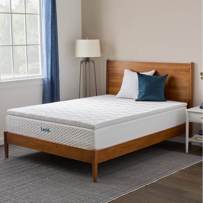 Lucid Twin XL Charcoal Gel Memory Foam Mattress Topper 2 Inch
