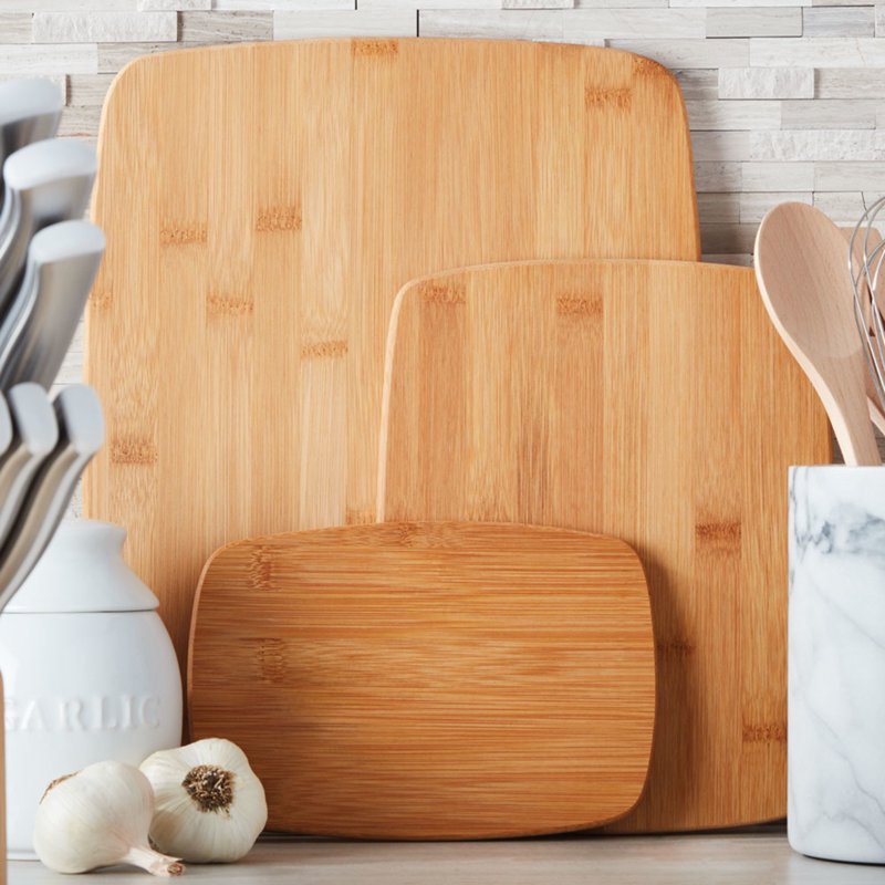 Bamboo Cutting Board Set - 3-Piece Eco-Friendly Kitchen Boards