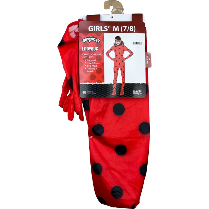 Miraculous Ladybug Childrens Jumpsuit Costume Size M (7/8) Halloween Dress-up