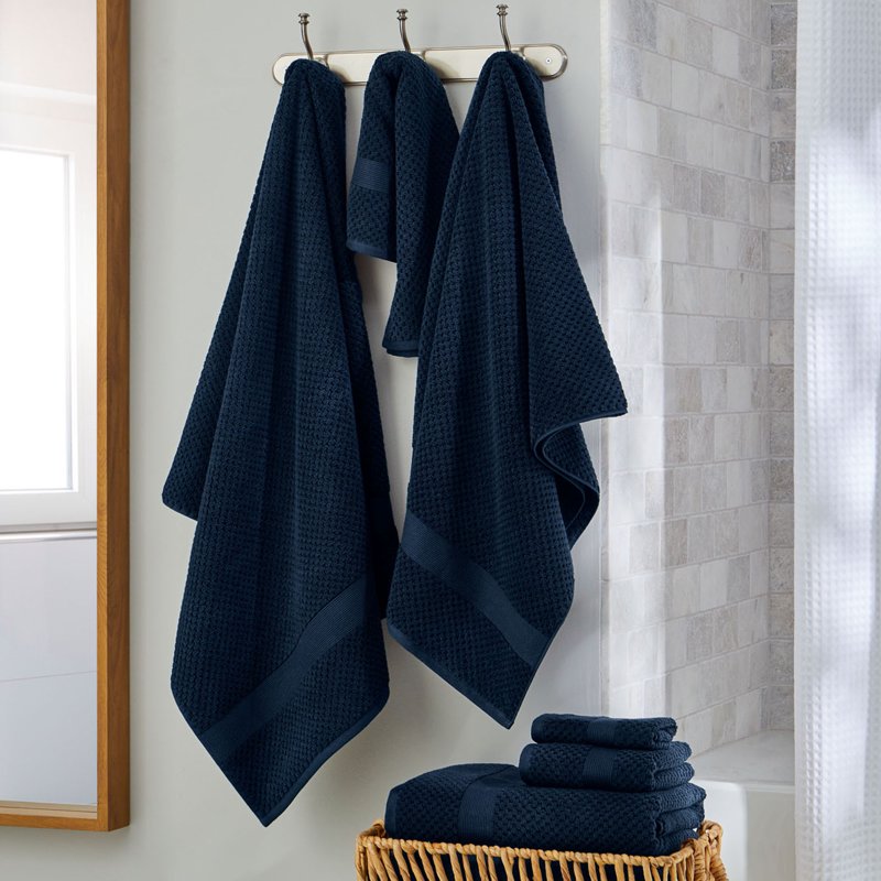 Better Homes & Gardens Soft Popcorn Textured Bath Sheet - Blue Admiral, 34x64 Inches