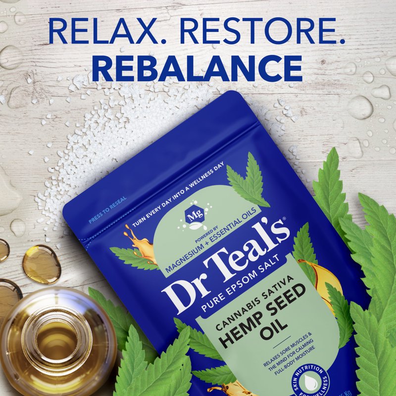 Epsom Salt Soak with Cannabis Sativa Hemp Seed Oil - 3 lbs