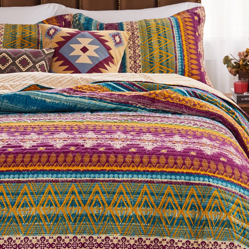 Southwest Cotton Quilt Set - Siesta Full/Queen 3-Piece Bedding