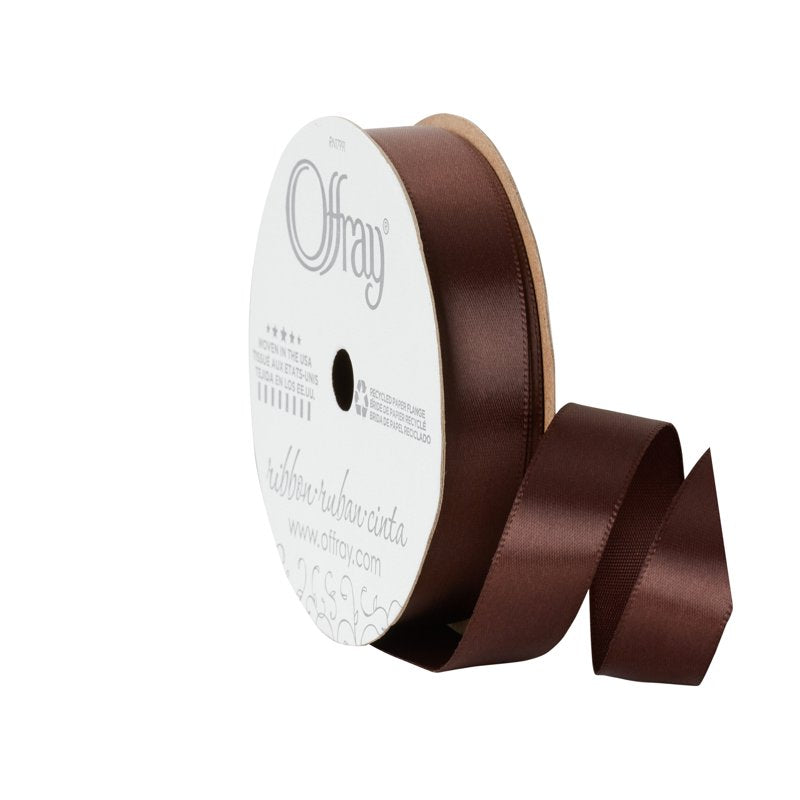 Brown Single Face Satin Ribbon - 5/8" x 18 Feet, Polyester Craft Trim - Variation of THIS listing