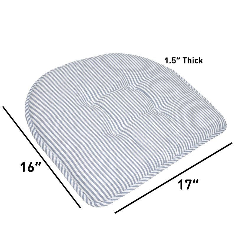 U-Shaped Memory Foam Chair Pads - Blue 4-Pack