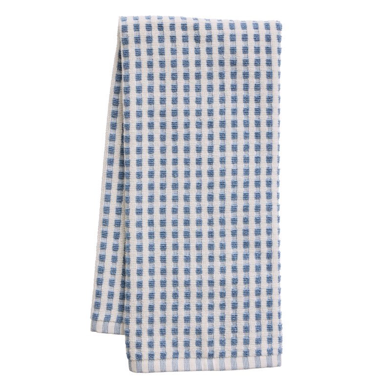 Terry Gingham Kitchen Towel - 18"x28" - Blue Silver