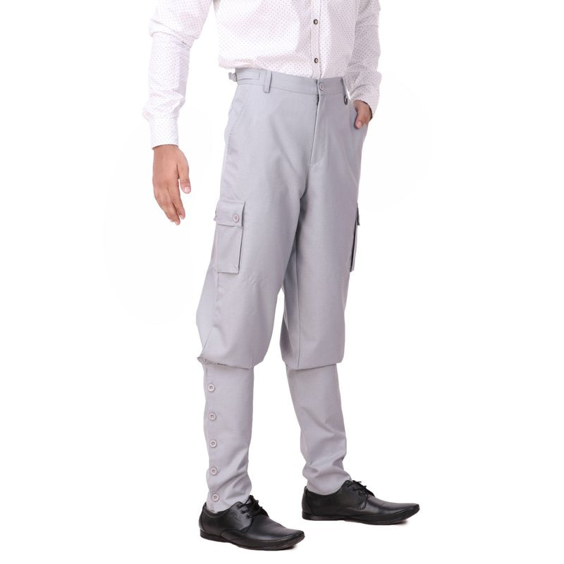 Men's Victorian Steampunk Airship Pants - Silver, M Costume Trousers