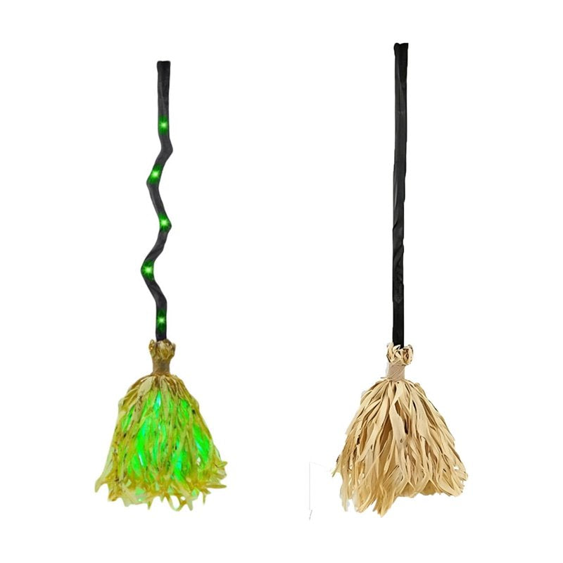 Animated Dancing Witch Broom Toy with Sounds - Halloween Decor & Party Prop