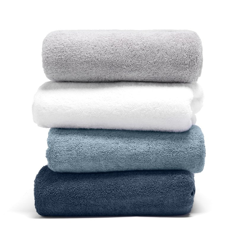 Navy Blue 4-Piece Cotton Bath Towel Set - Hotel Quality, Soft & Absorbent
