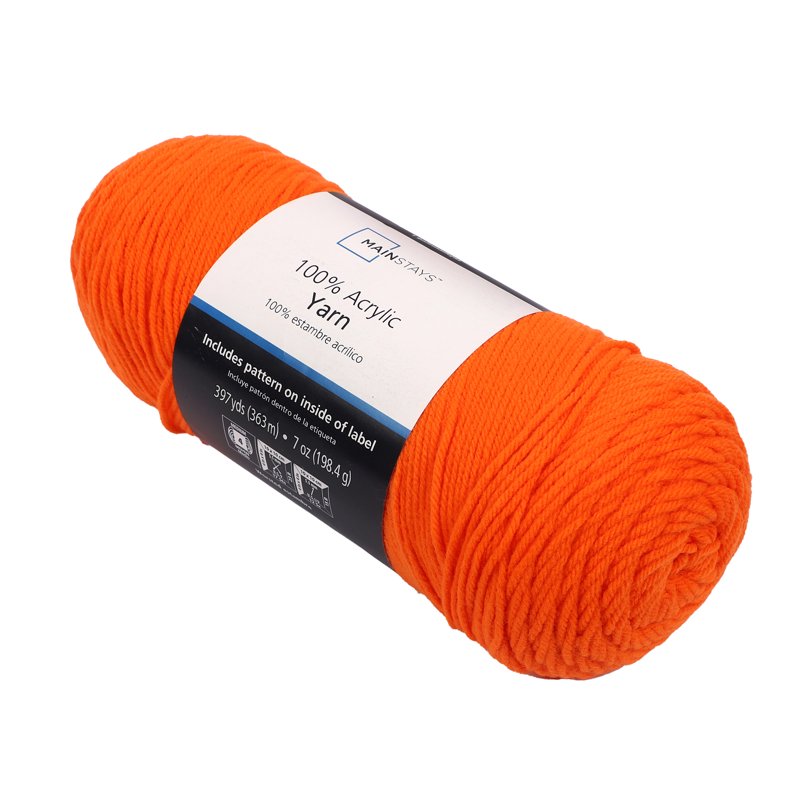 Orange Acrylic Yarn - 7 oz, 397 Yards Medium 4 Weight for Knitting & Crochet