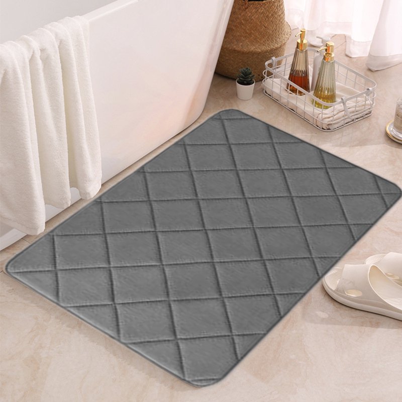 YZEGDCH Bathroom Rug Gray Extra Soft Non-Slip Quick Dry Machine Washable Variation #4