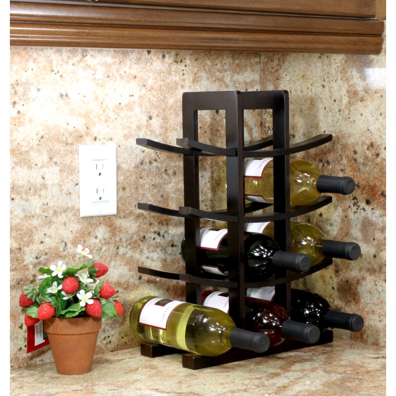 12-Bottle Bamboo Wine Rack - Eco-Friendly & Modern Design
