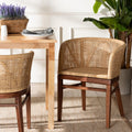 Papua Boho Dining Chair - Natural Rattan & Acacia Wood