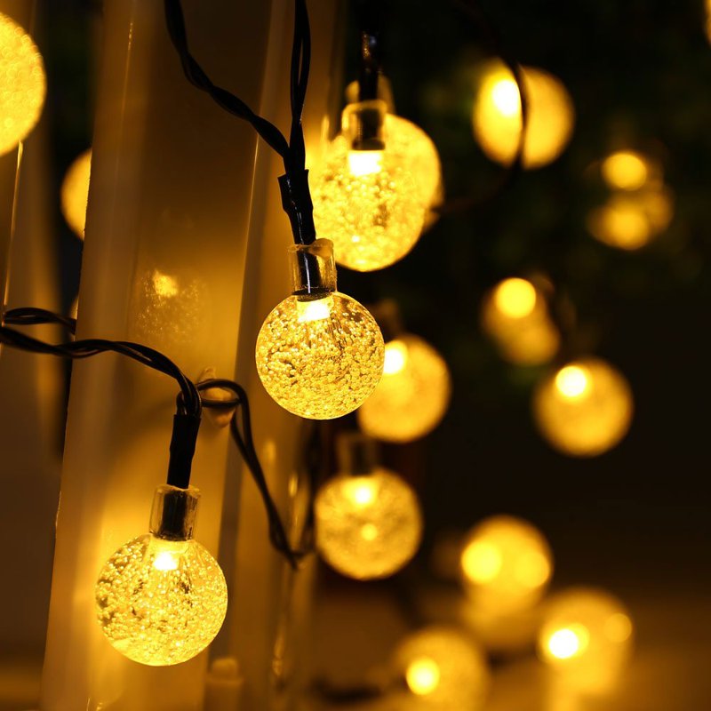 Solar String Lights Outdoor Globe 35.6ft 60 LED Waterproof Warm White with 8 Modes